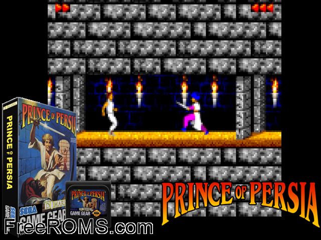 Prince of Persia alt Game Gear game showing 3D box cover and gameplay screenshot